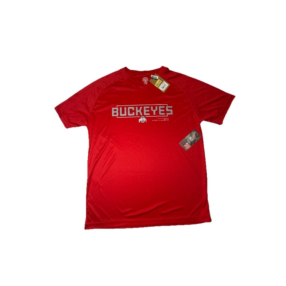 Ohio State Buckeyes Shirt Mens Large Red Performance Tee Rivalry Threads NWT